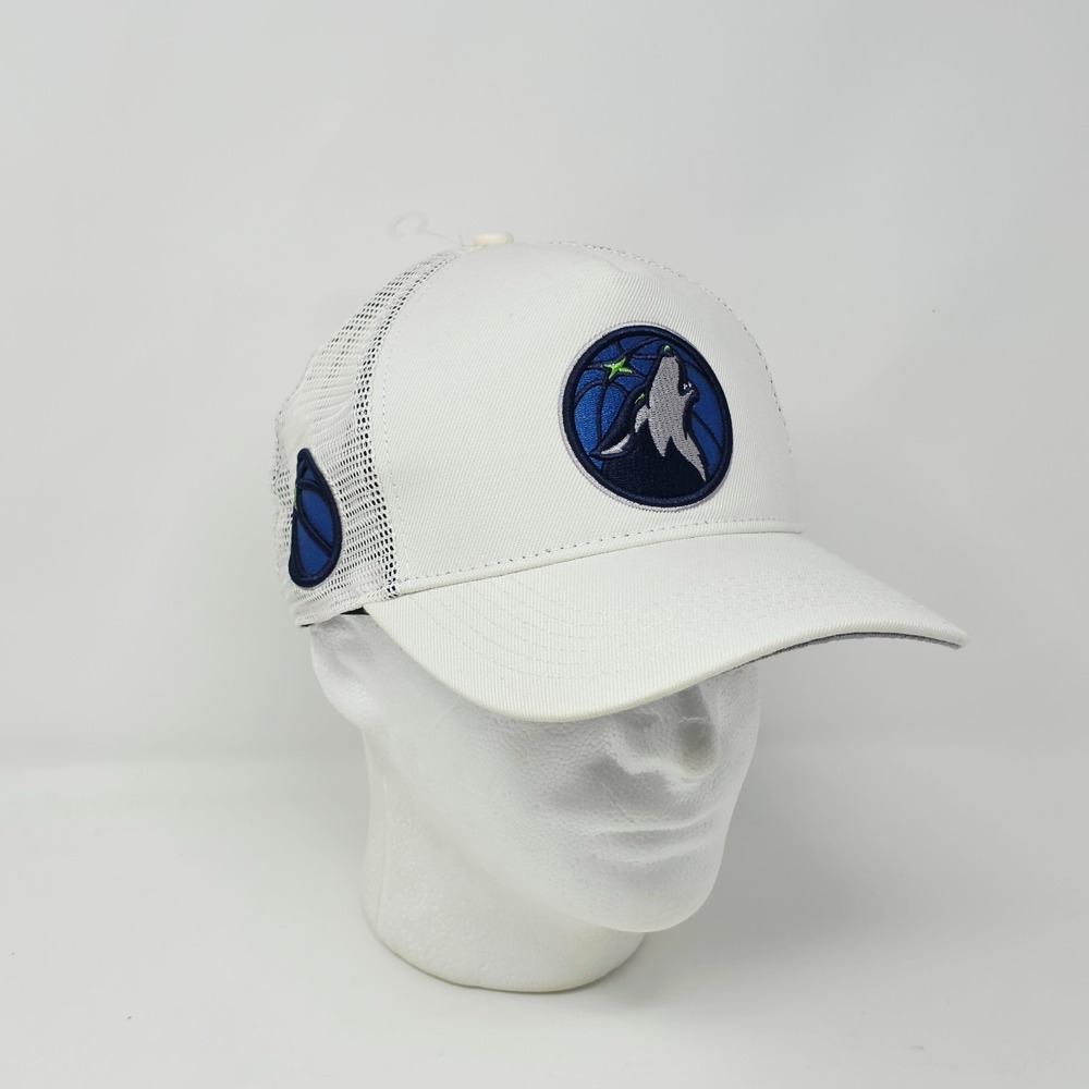 Pro Standard Minnesota Timberwolves A Frame Snapback Trucker Hat Cap Cream White